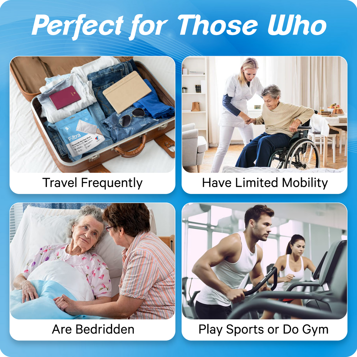 Disposable Wet Wash Gloves Body Wipes Re-Sealable Zip Lock Pouch of 10 Gloves (10 count Pack of 4)