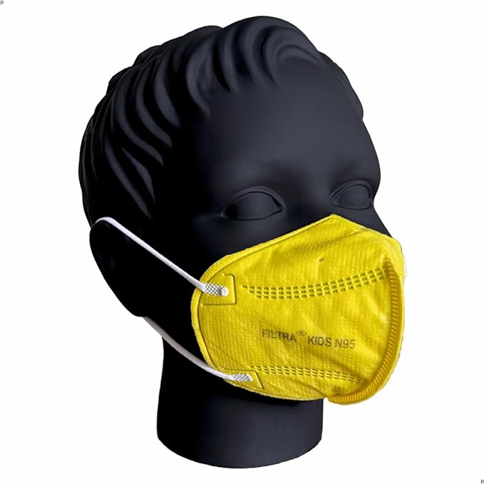 Yellow Kid's N95 Mask Small Size Box of 25 Masks