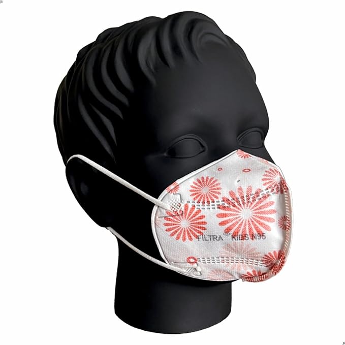 Pink Floral Kid's N95 Mask Small Size Box of 25 Masks