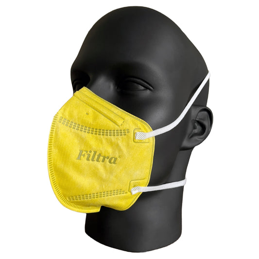 Yellow Mask with Flat Headbands FFP1 Particulate Respirator Mask Box of 50 Masks