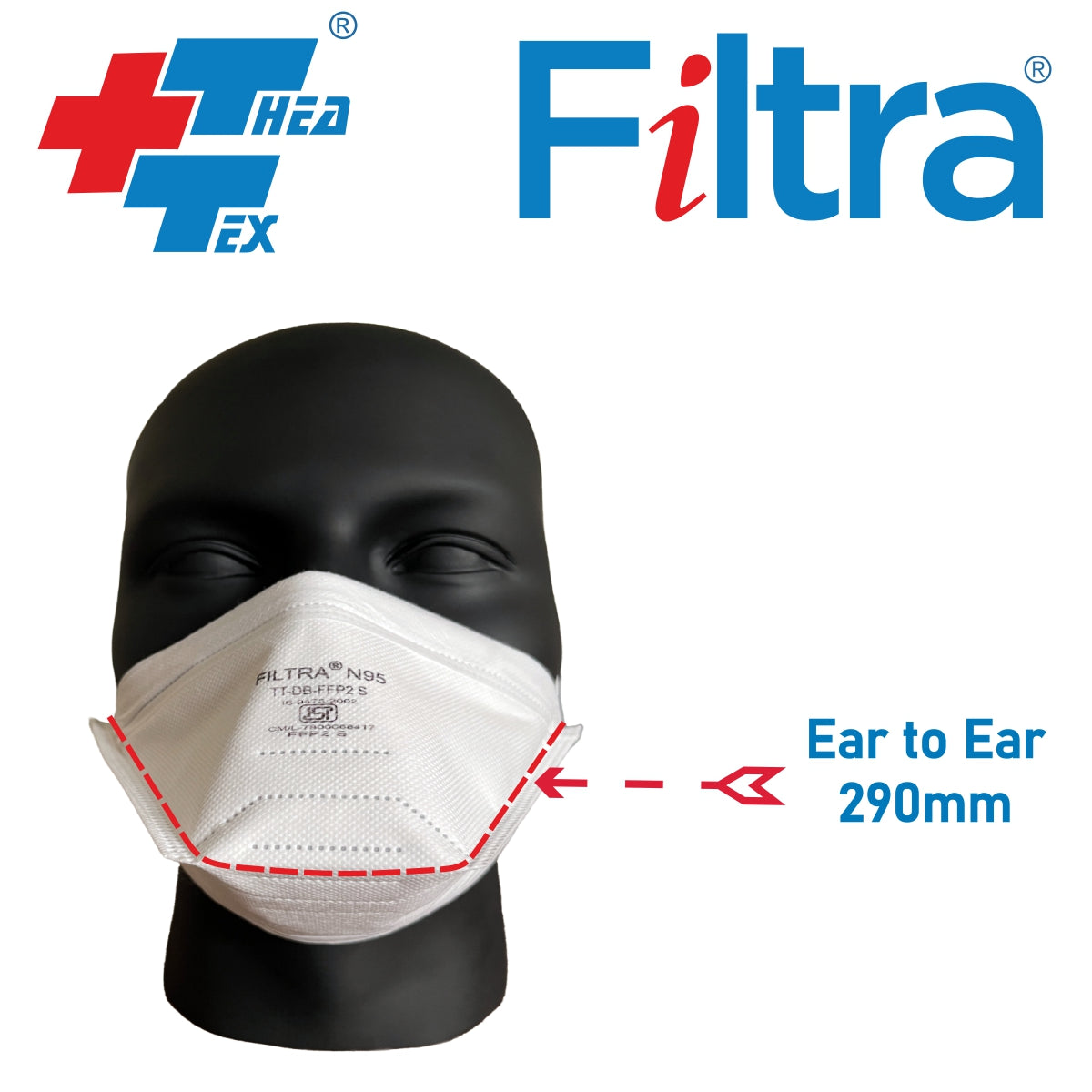 White N95 Duck Bill Mask with Headbands Box of 25 Masks