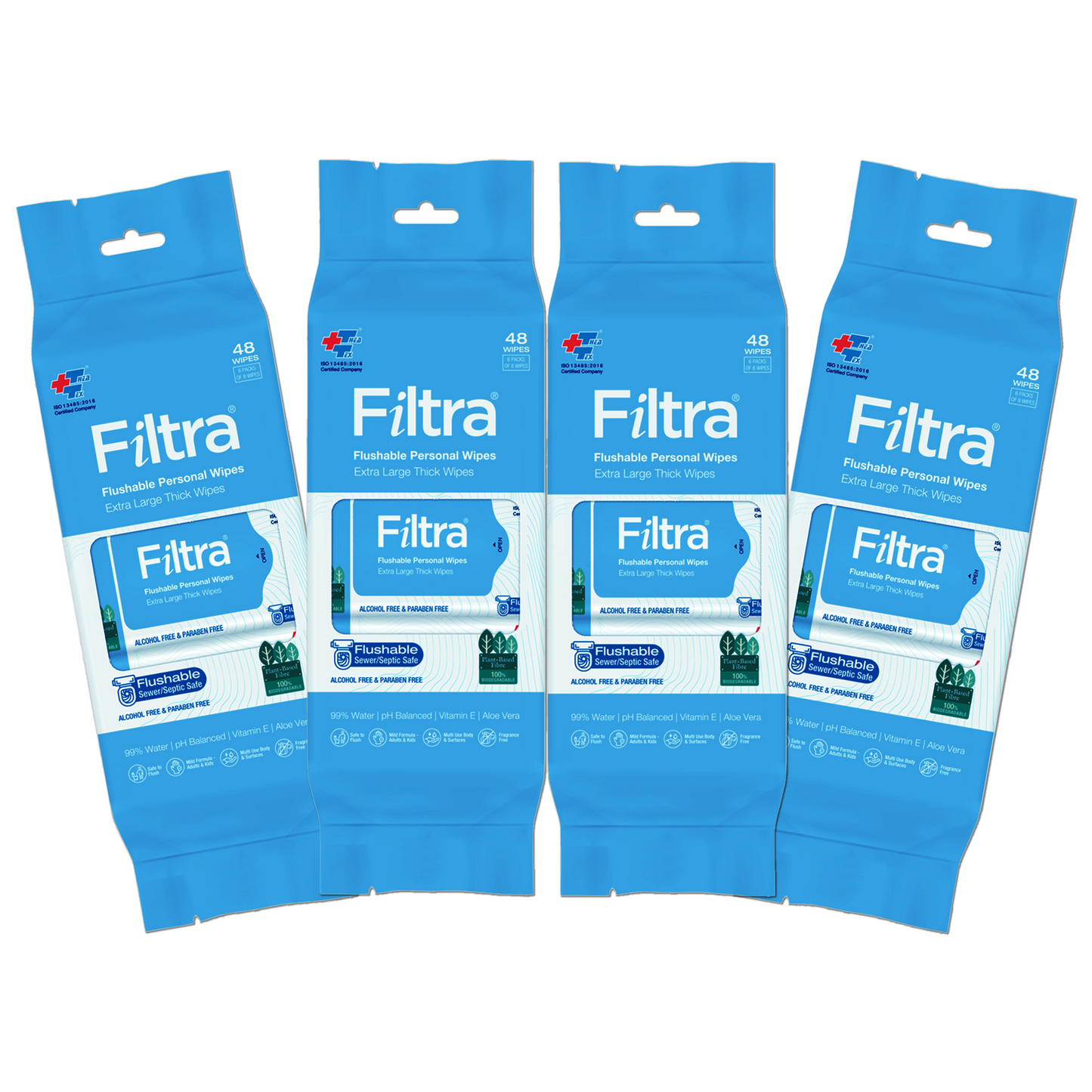 Flushable Personal Wipes Pack of 48