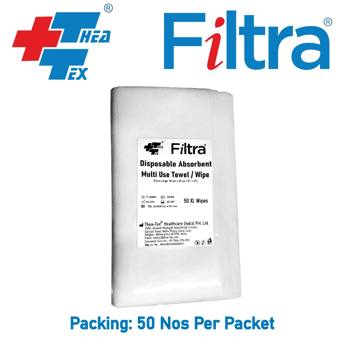 White Disposable Absorbent Extra Large Towel, Dry Wipe, Napkin