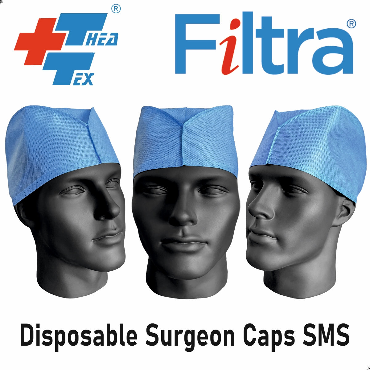 SMS Dark Blue Disposable Surgeon Cap Box of 100 Caps