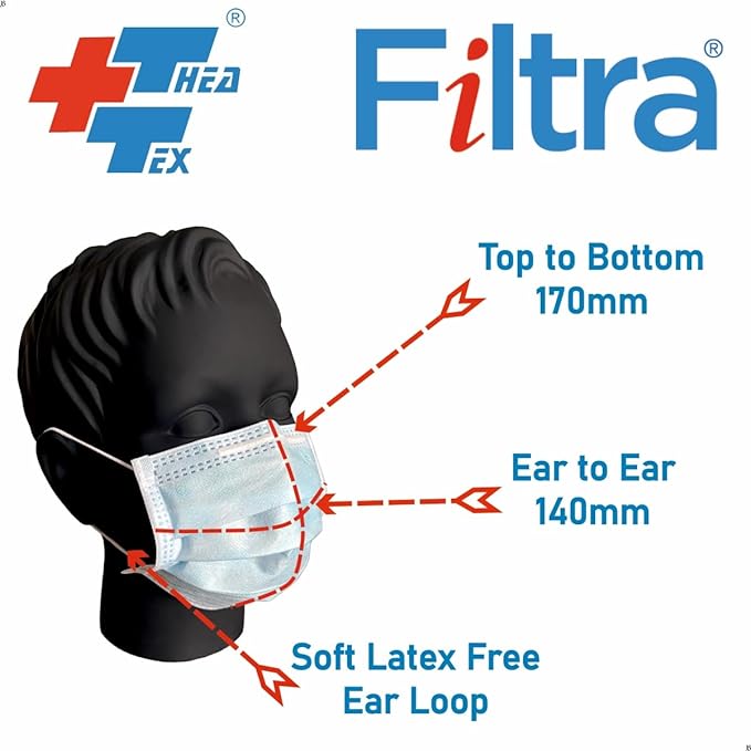 Blue 3-Ply Ear Loop Kids Mask Box of 50 Masks