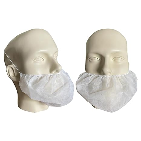 White Beard Cover with Headband Elastic 25 Gsm Pack of 100 Nos