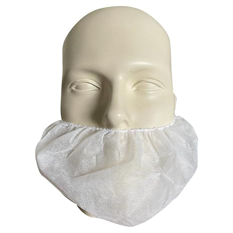 White Beard Cover with Headband Elastic 25 Gsm Pack of 100 Nos