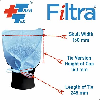 Disposable Surgeon Cap Elastic Blue-Box of 100 Caps