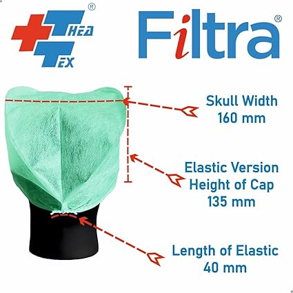 Disposable Surgeon Cap Tie On Green-Box of 100 Caps