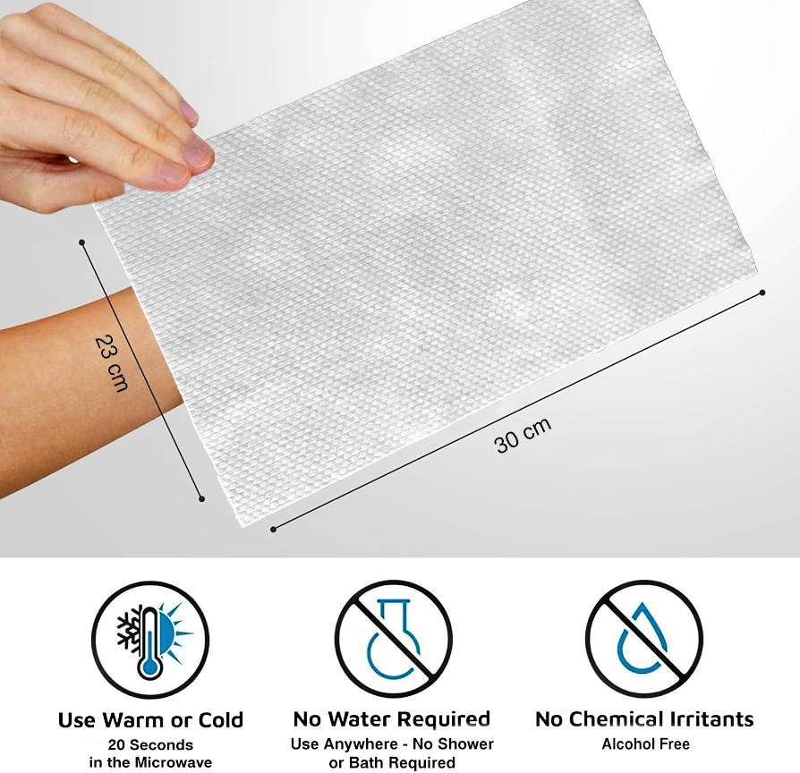 Image showing a person wearing filtra wet wash gloves and showing its specifications