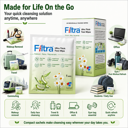 Ultra Thick Face Wipes-Box of 20 Single Sachets