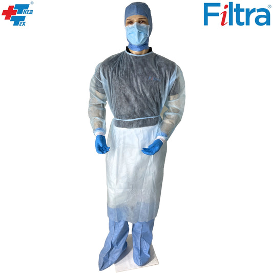 25 GSM PP Spunbond Non-Sterile Isolation Gown | Blue | Pack of 2 Nos