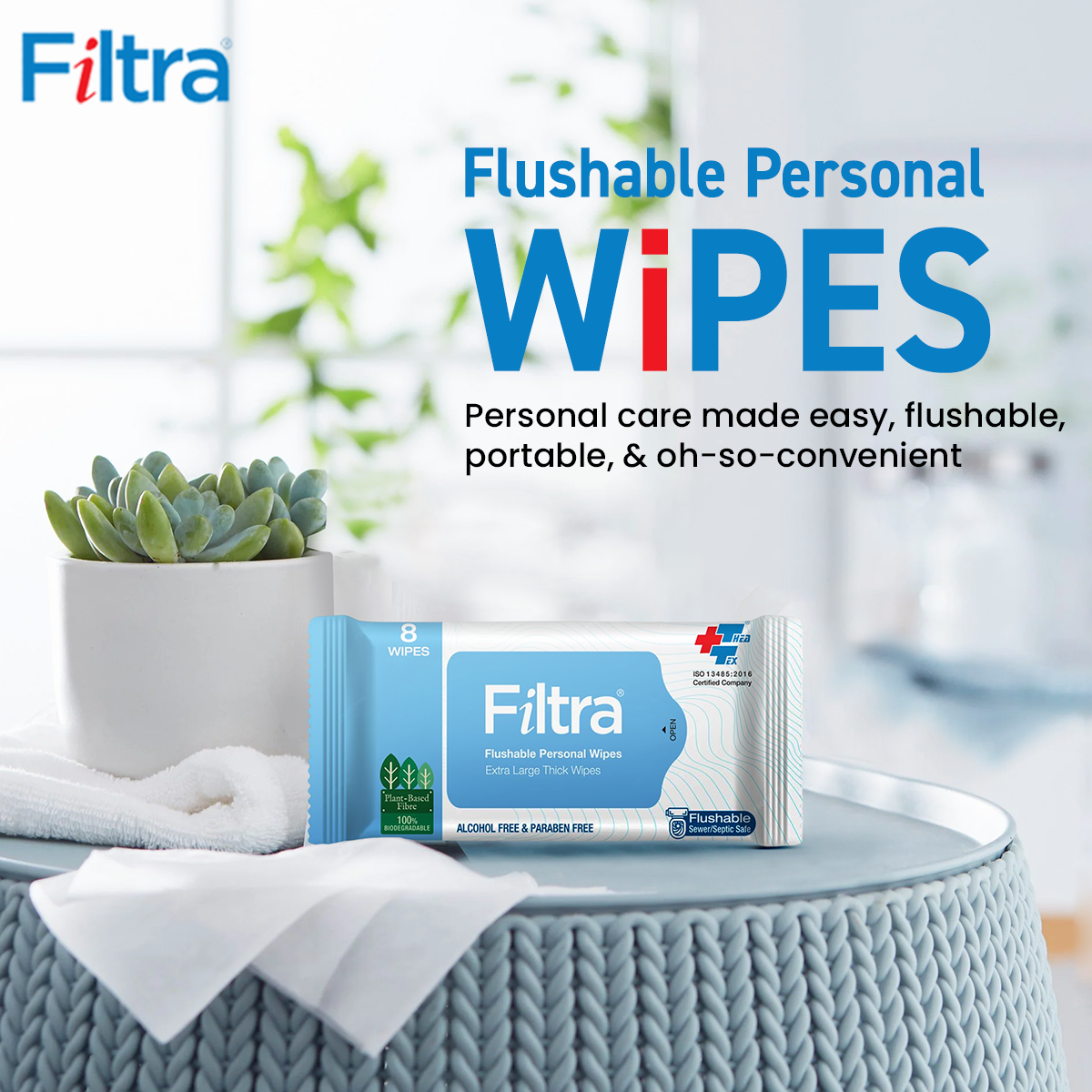 Flushable Personal Wipes Pack of 48