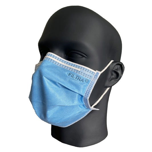 FILTRA® 3-Ply Ear Loop SMS Mask | Blue | Box of 100 Masks