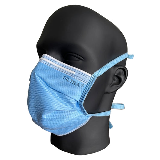 FILTRA® 3-Ply Tie On SMS Mask | Blue | Box of 50 Masks