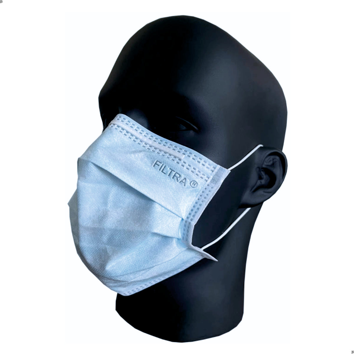 FILTRA® 3-Ply Ear Loop Surgical Mask & N95 Mask with Ear Loops | Blue+Black |Pouch of 20+Pouch of 10 Masks