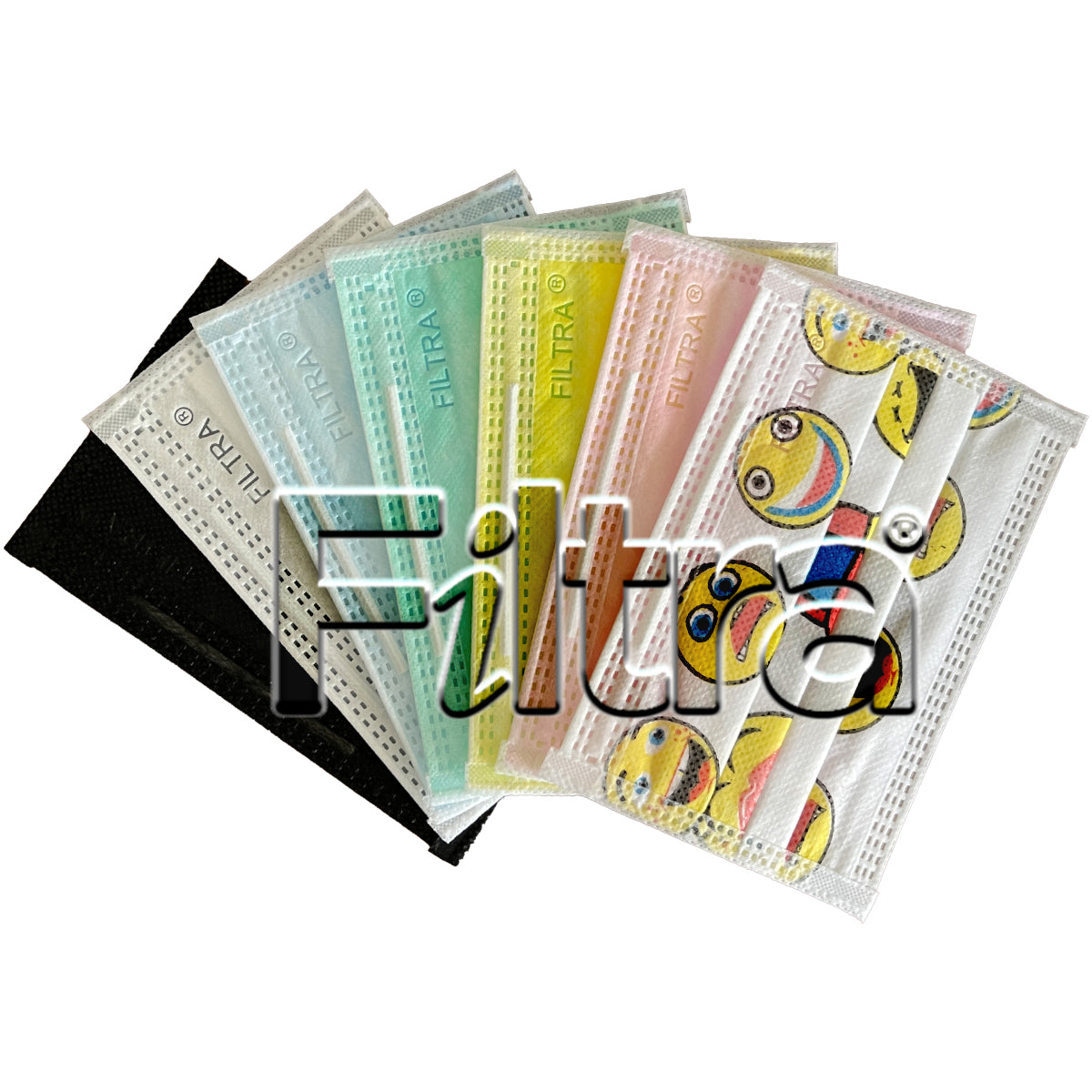 FILTRA® 3-Ply Ear Loop Surgical Mask | Adult+Kids | Blue+Multi Colour |Pouch of 20 Masks