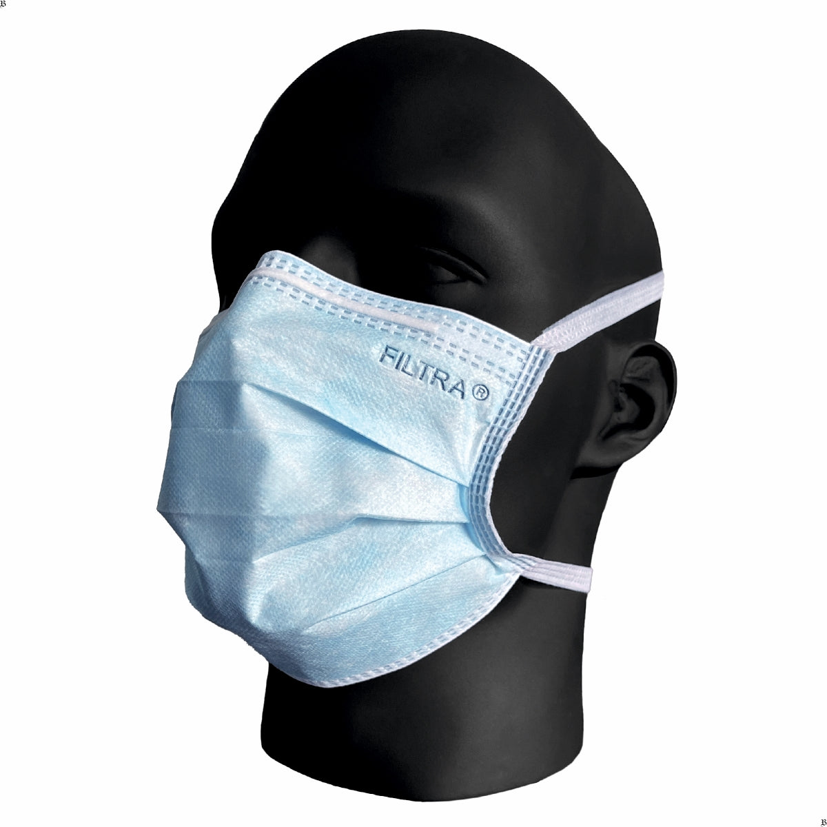 FILTRA® 3-Ply Tie-On Surgical Mask | Blue | Box of 50 Masks