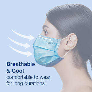 Blue+Multi Colour 3-Ply Ear Loop Surgical Mask Adult+Kids Pouch of 20 Masks
