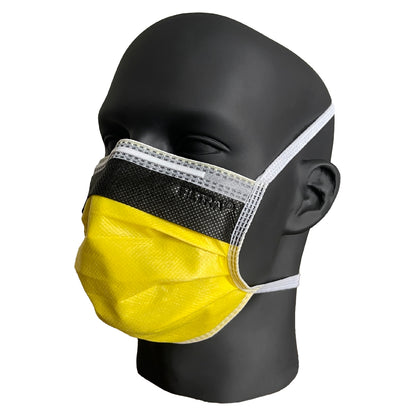 FILTRA® 4-Ply Tie On Anti Fog Mask | Yellow | Box of 50 Masks