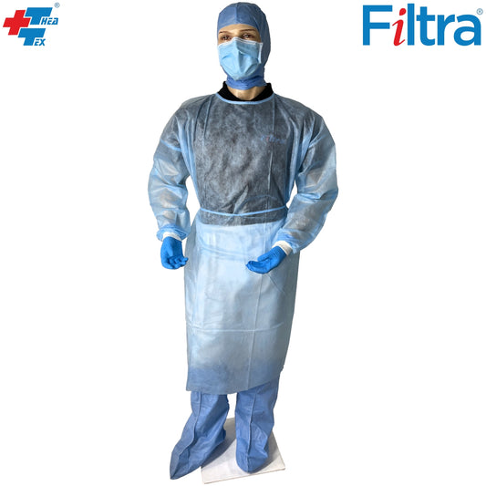 40 GSM PP Spunbond Non-Sterile Isolation Gown | Blue | Pack of 2 Nos