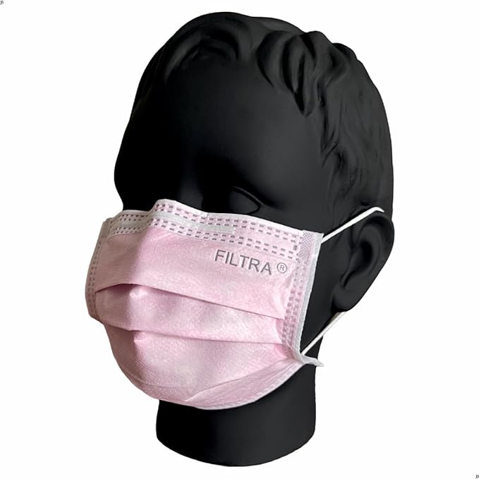 FILTRA® 3-Ply Ear Loop Kids Mask  | Pink | Pouch of 20 Pcs Masks