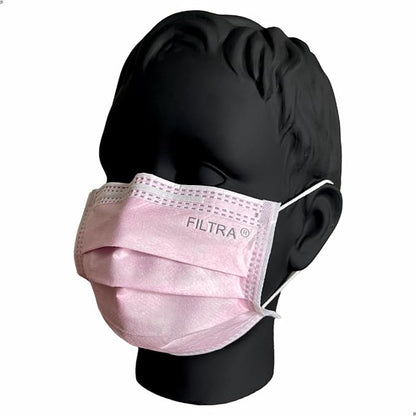 FILTRA® 3-Ply Ear Loop Kids Mask  | Pink | Pouch of 20 Pcs Masks