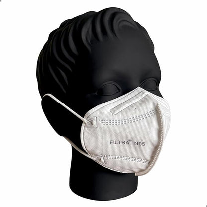 FILTRA® N95 Ear Loop N95 Mask | Medium Size | White | Box of 25 Masks