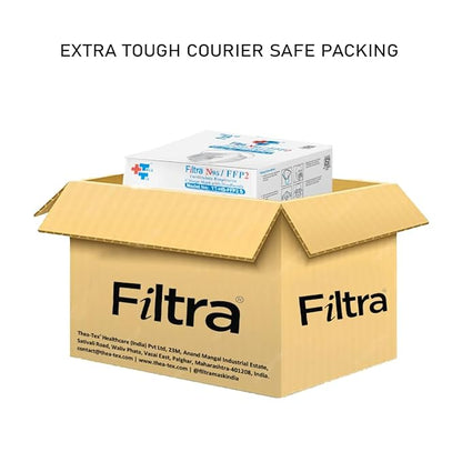 FILTRA® N95 Mask with Headbands | White | Box of 25 Masks