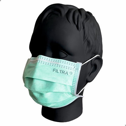 FILTRA® 3-Ply Ear Loop Kids Mask  | Green | Pouch of 20 Pcs Masks