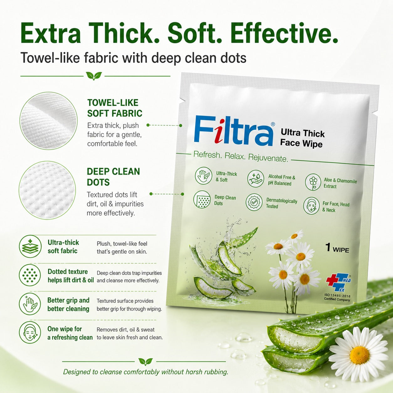 Ultra Thick Face Wipes-Box of 20 Single Sachets