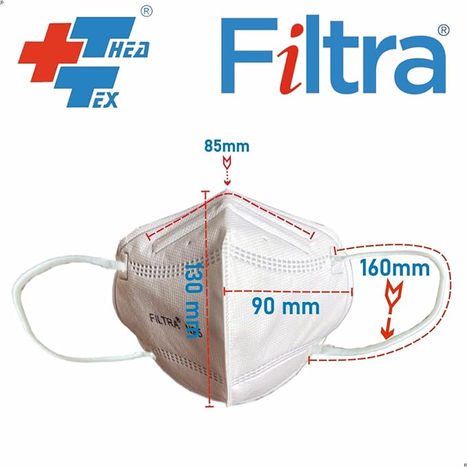 FILTRA® N95 Ear Loop N95 Mask | Medium Size | White | Box of 25 Masks