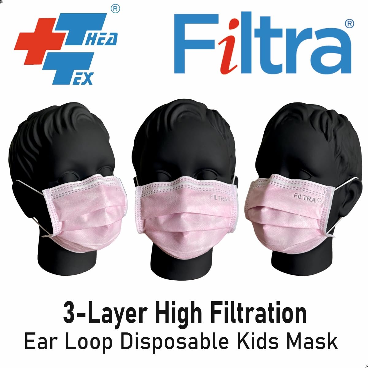 FILTRA® 3-Ply Ear Loop Surgical Mask | Adult+Kids | Black+Multi Colour |Pouch of 20 Masks