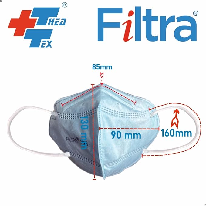 FILTRA® N95 Ear Loop N95 Mask | Medium Size | Blue | Box of 25 Masks