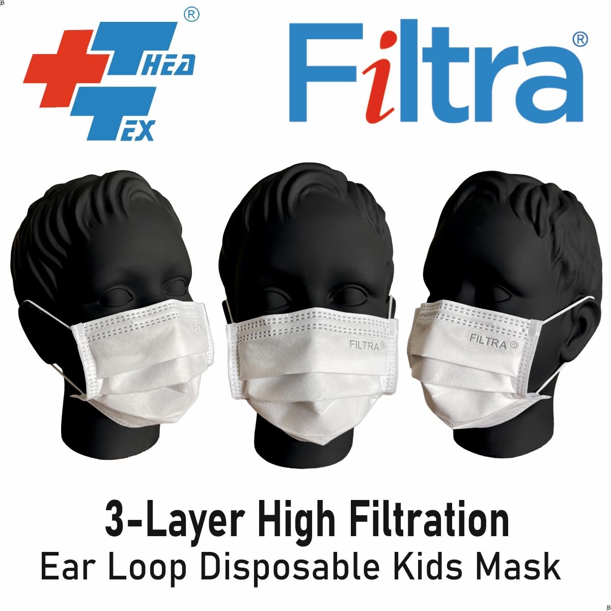 FILTRA® 3-Ply Ear Loop Surgical Mask | Adult+Kids | Black+Multi Colour |Pouch of 20 Masks