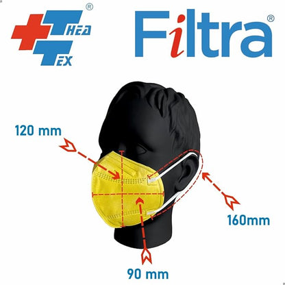 FILTRA® Kid's N95 Mask | Small Size | Yellow | Box of 25 Masks