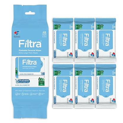 Flushable Personal Wipes Pack of 48