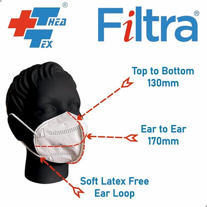 FILTRA® Kid's N95 Mask | Small Size | White | Box of 25 Masks