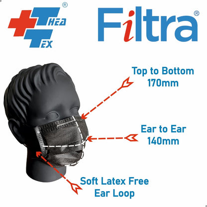 FILTRA® 3-Ply Ear Loop Kids Mask  | Black | Pouch of 20 Pcs Masks