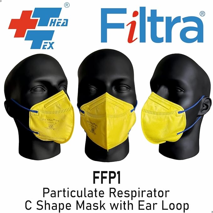 Filtra N95 Mask in Packaging – Filtra N95 mask inside its packaging with clear front view, showcasing mask details.