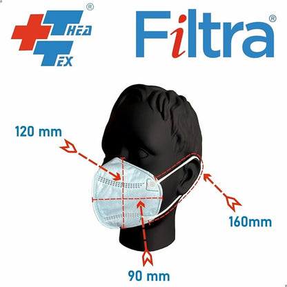 FILTRA® Kid's N95 Mask | Small Size | Blue | Box of 25 Masks