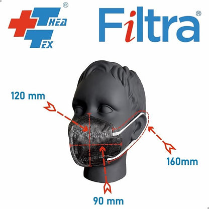 FILTRA® Kid's N95 Mask | Small Size | Black | Box of 25 Masks