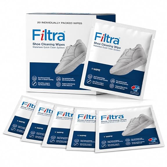 Shoe Cleaning Wipes - Box of 20 Single Sachets