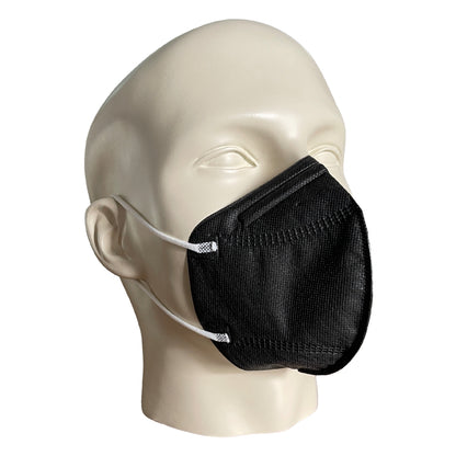 Black N95 Mask with Ear Loops Pouch of 10 Masks (Pack of 1 Pouch)