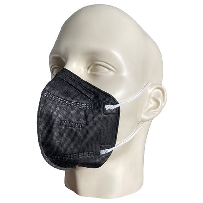 Black N95 Mask with Ear Loops Pouch of 10 Masks (Pack of 1 Pouch)