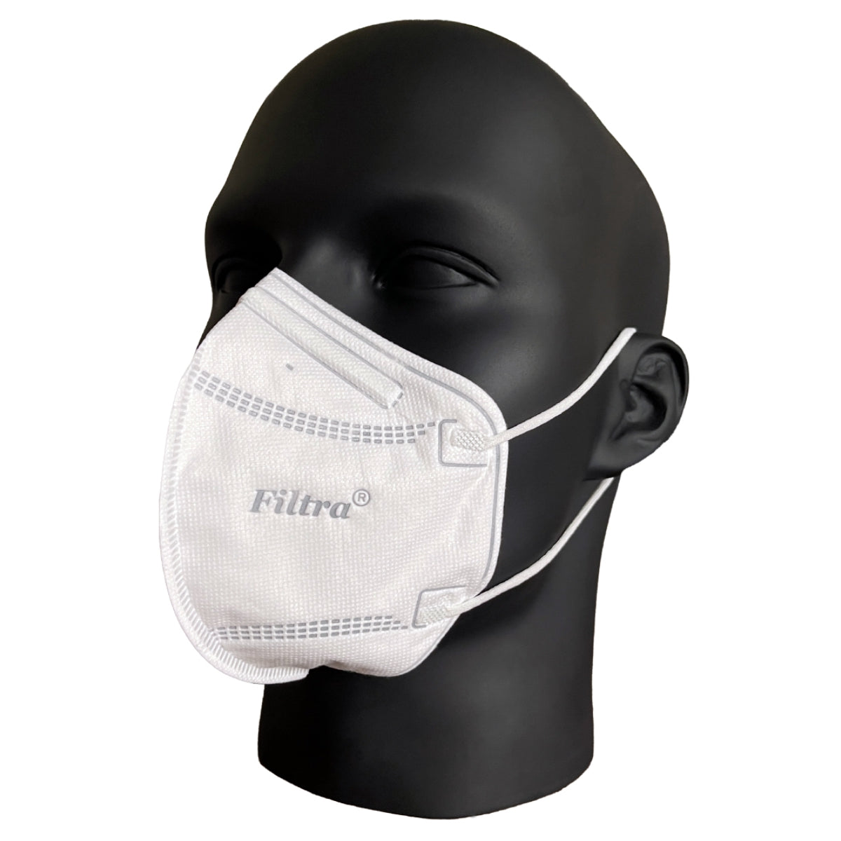 FILTRA® N95 Mask with Ear Loops | White | Pouch of 10 Masks