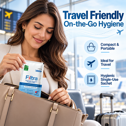 Flushable Personal Hygiene Wipes-Box of 30 Single Sachets