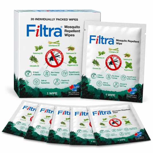Mosquito Repellent Wipes - Box of 20 Single Sachets