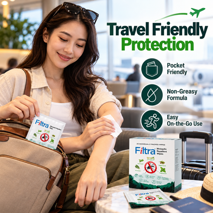 Mosquito Repellent Wipes - Box of 20 Single Sachets