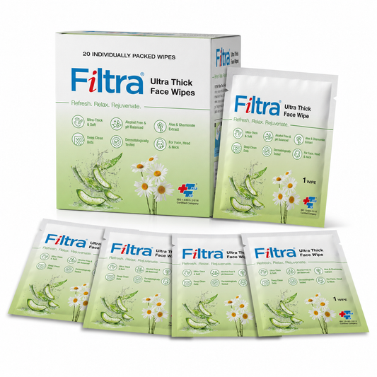 Ultra Thick Face Wipes-Box of 20 Single Sachets